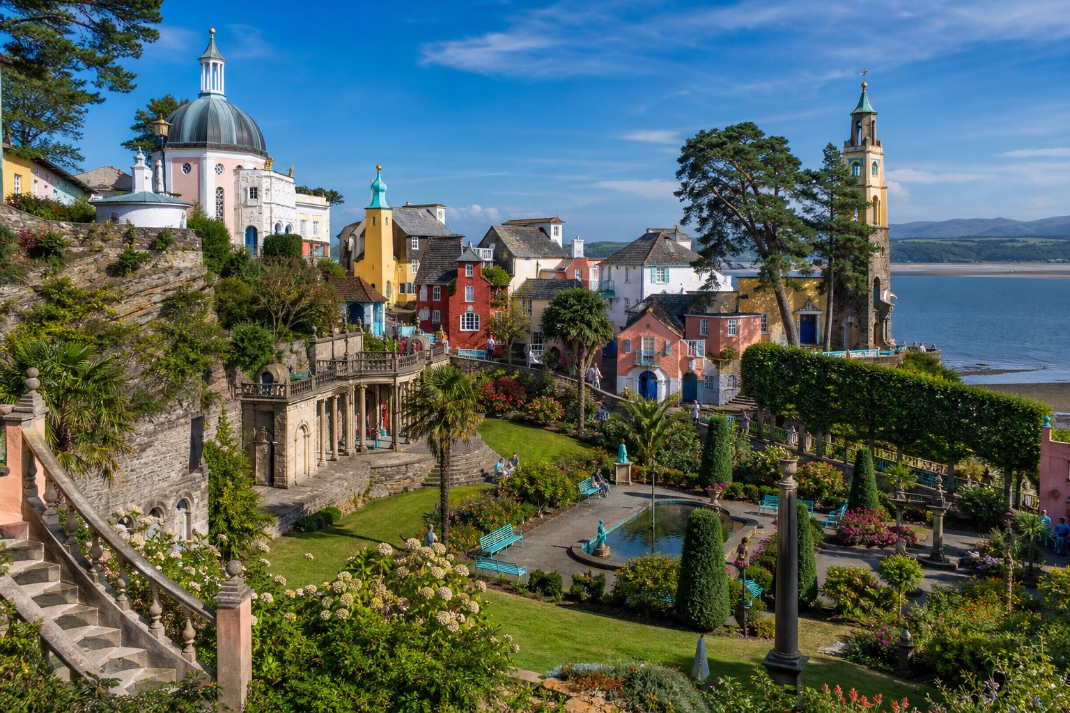 The colourful Italianate village of Portmeirion